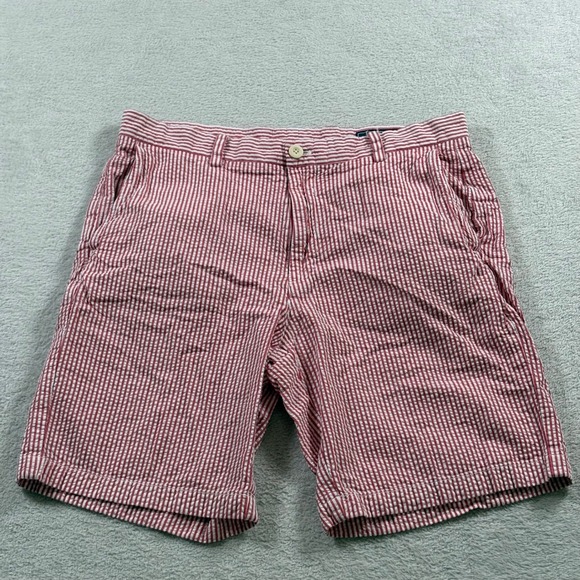 Vineyard Vines Other - Vineyard Vines Breaker Shorts Mens Red Seersucker Striped Cotton Casual Chino 34